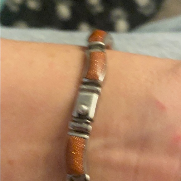 Sterling silver sand stone bracelet - Picture 3 of 5